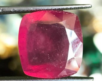 Faceted Cushion Cut Glass Filled Ruby Gemstone (6mm to 15mm)