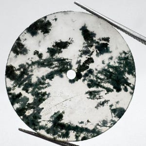 Natural Moss Agate Round Watch Dial: 33mm Flat Back Polished Watch Face