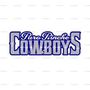 Puro Pinche Cowboys Fan PNG, Blue and Gray Design (Digital Download)