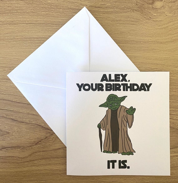Star Wars Birthday Yoda Card PERSONALISATION | Etsy