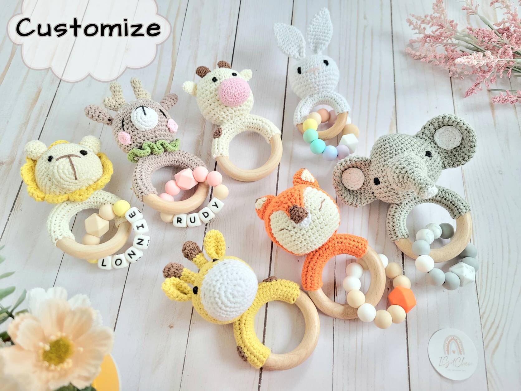 Happy jingling animal soft baby toy. Cheerful pregnancy gift. Elephan…