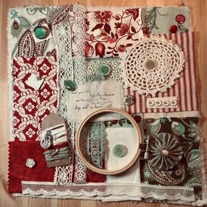 Kit langzaam naaien [mintmuntje] aandachtig naaien, stoffenbundel, tijdschriftomslag, compleet pakket, cadeau
