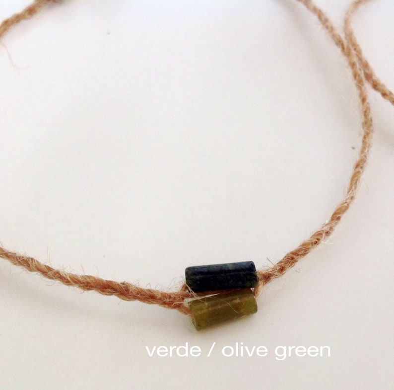 Surf anklet man Minimalist ankle strap bracelet or jute choker and gemstones Ankle treads Unisex ankle Hippie necklace. Ankle bracelet
