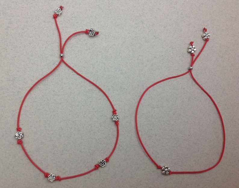 Friendship bracelet good luck Minimalist red ankle bracelet protection bad eye Zamak elastic ankle bracelet.