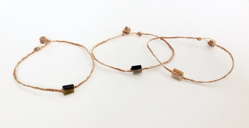 Surf anklet man Minimalist ankle strap bracelet or jute choker and gemstones Ankle treads Unisex ankle Hippie necklace. Ankle bracelet