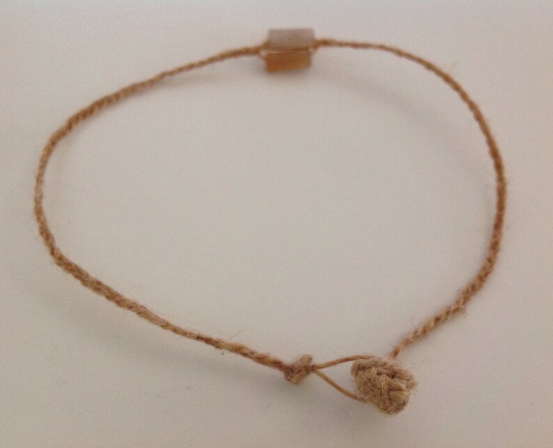 Surf anklet man Minimalist ankle strap bracelet or jute choker and gemstones Ankle treads Unisex ankle Hippie necklace. Ankle bracelet