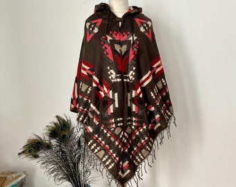 Aztec blanket poncho