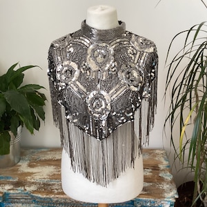 Bead and sequinned burlesque cape