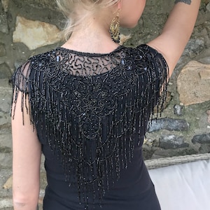 Black beaded bohemian  capelet