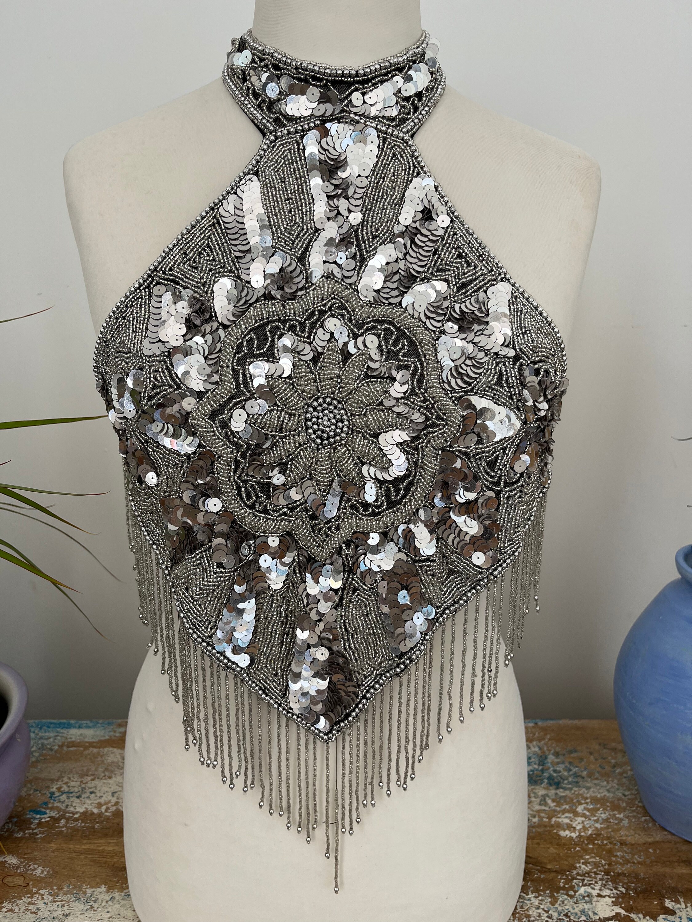Buy Bead and Sequinned Halter Neck Top Online in India - Etsy