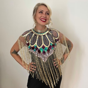 Bead and sequinned burlesque cape