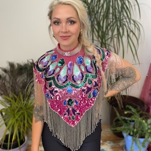 Bead and sequinned burlesque cape