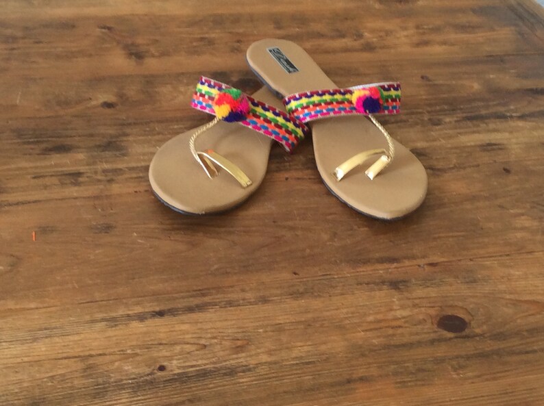 Boho Pom Pom flip flops