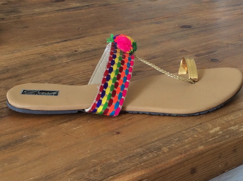 Boho Pom Pom flip flops