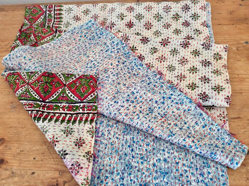 Silk kantha scarf image 9