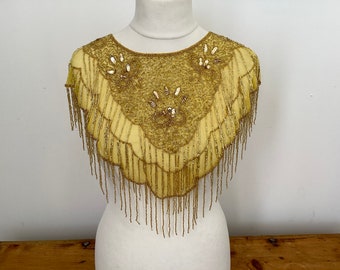 Yellow beaded capelet