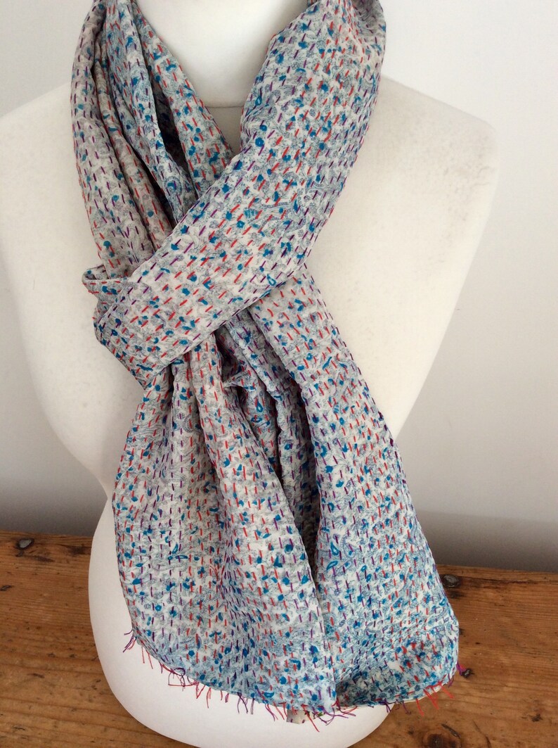 Silk kantha scarf image 7