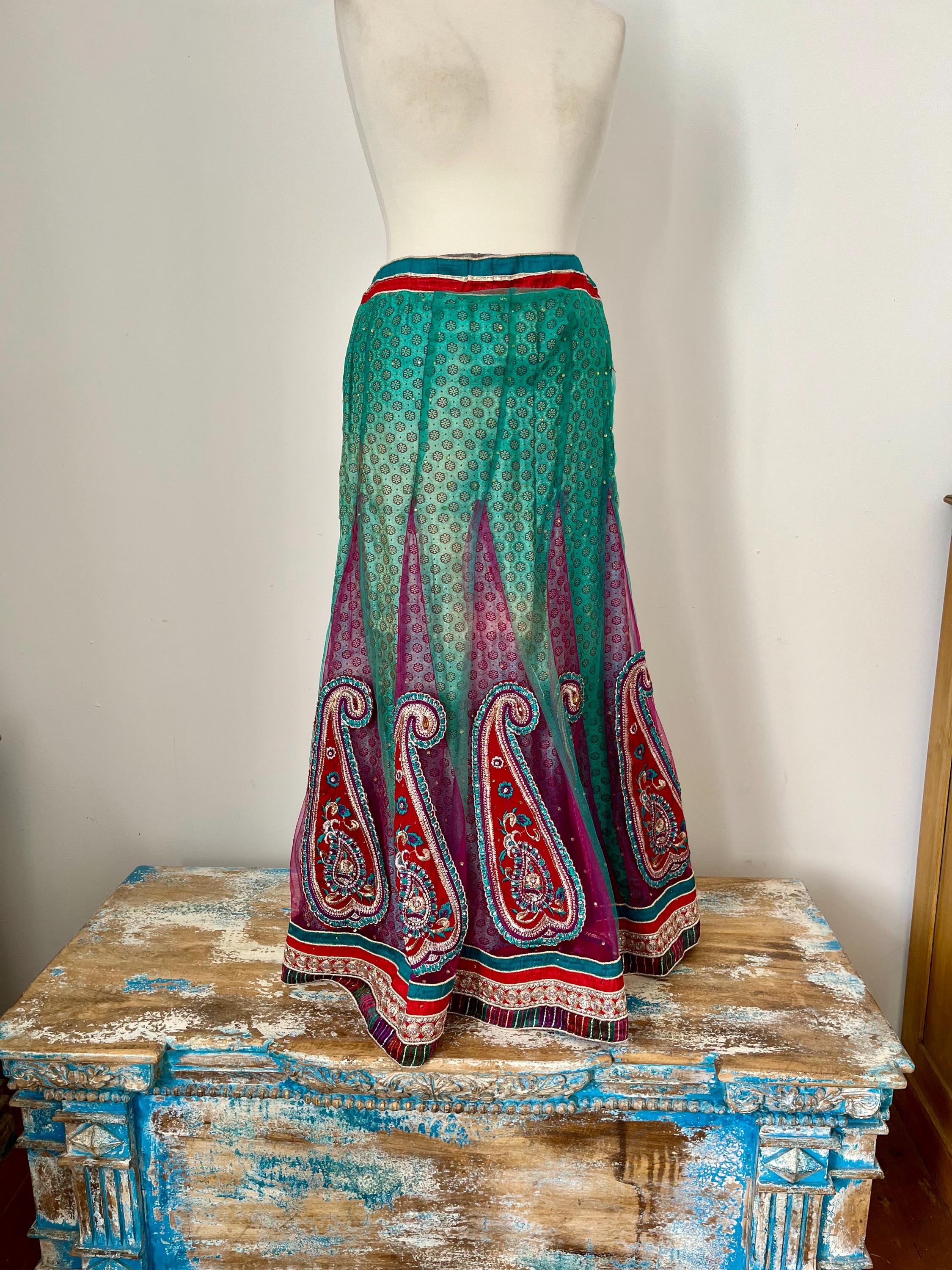 Embroidered Indian Skirt - Etsy Embroidered Indian Skirt - Etsy