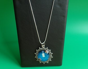 Silver necklace and pendant Mexican skeleton