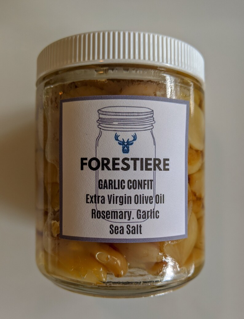 Preserved Garlic Confit With Extra Virgin Olive Oil Rosemary Etsy