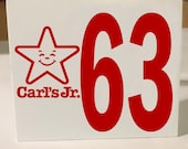 Carl's Jr Restaurant Table Number Classic Car Retro Dash Car