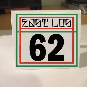 Any City Or Any Name and Any Number East Side Story Oldies Carl's Jr Felix Chevrolet Chevy or Impala Classic Lowrider Dash Table Number