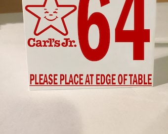 Carl's Jr Lowrider Felix Table Number Classic Dash Car Number