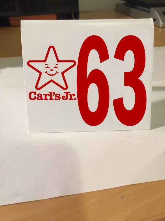 Carl's Jr Restaurant Table Number Classic Car Retro Dash Car