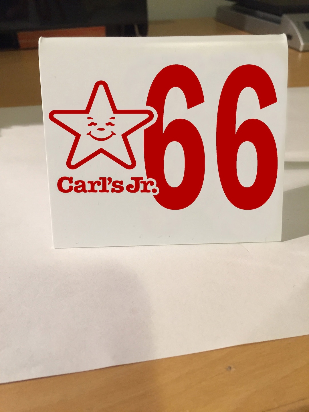 Carl's Jr Restaurant Table Number Classic Car Retro Dash Car
