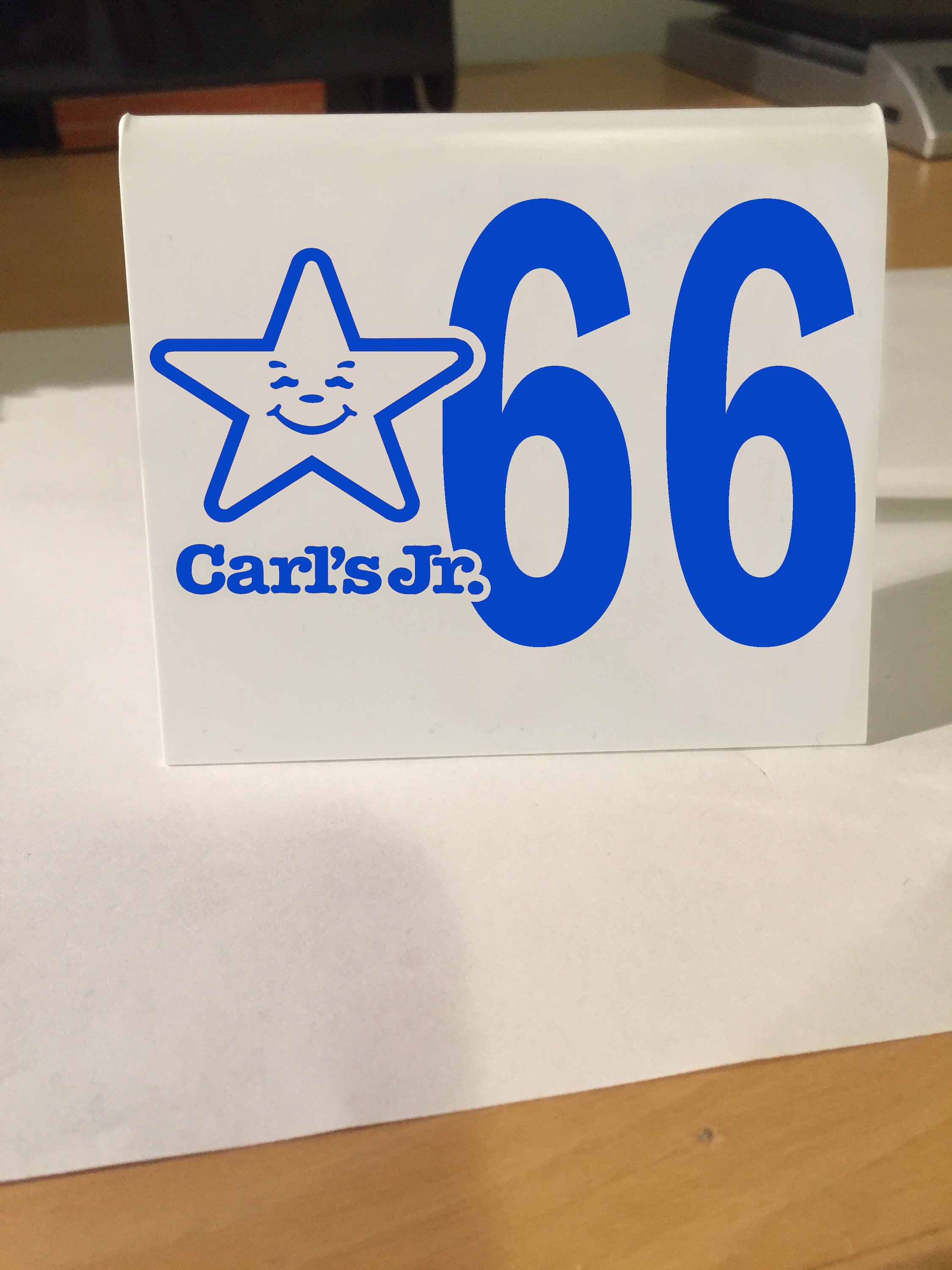 Carl's Jr Restaurant Table Number Classic Car Retro Dash Car