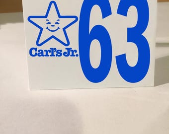 Carl's Jr Restaurant Table Number Classic Car Retro Dash Car
