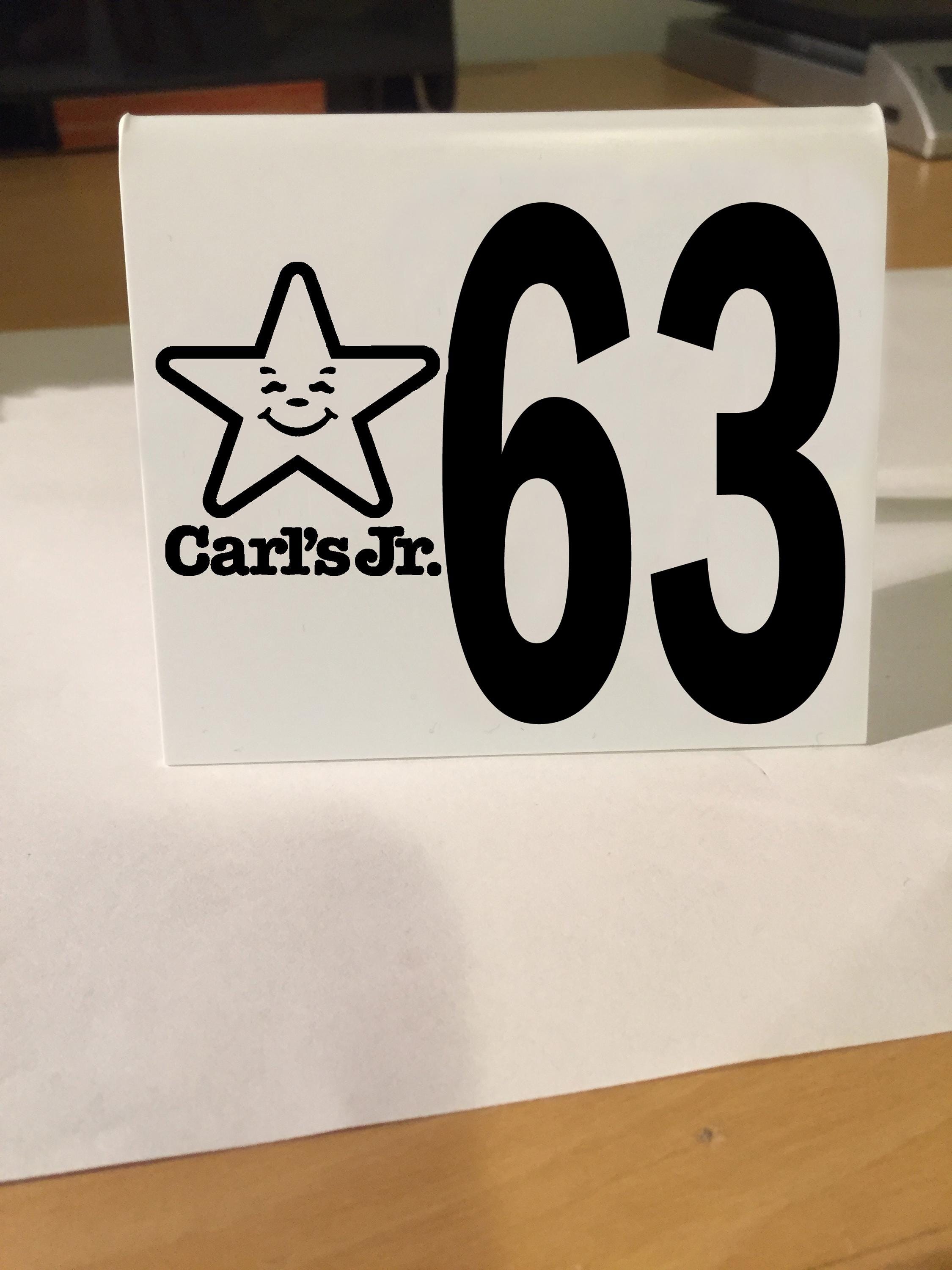 Carl's Jr Restaurant Table Number Classic Car Retro Dash Car