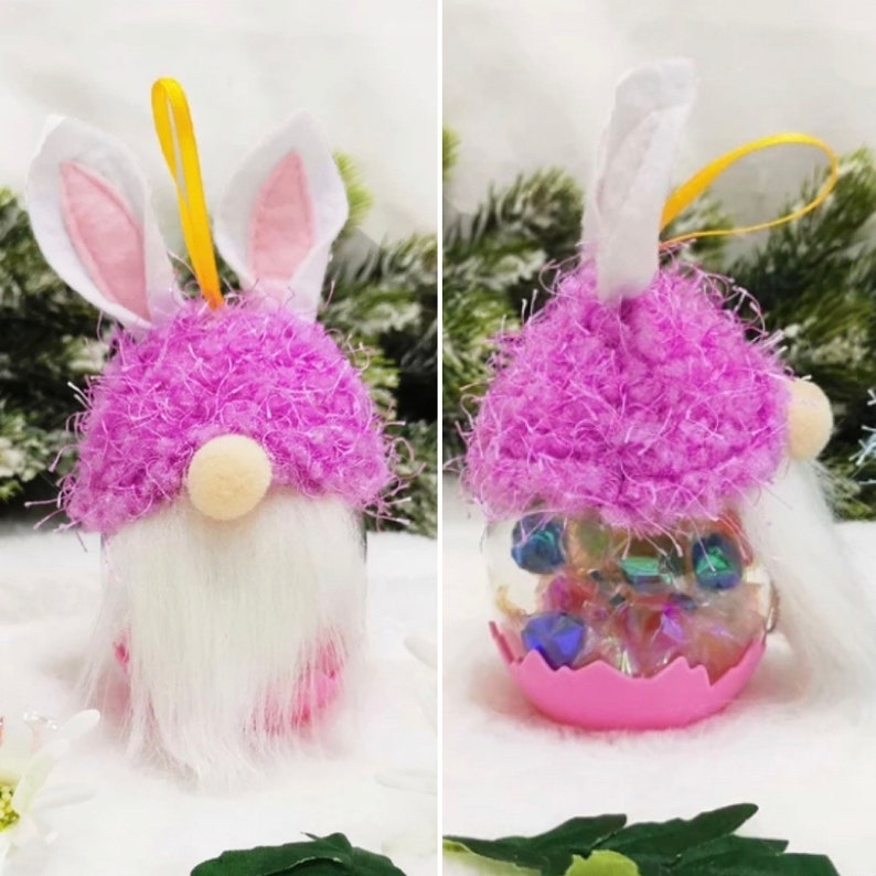 Personalised Bunny Gonk Jar fill with Treats Sweets Eggs Happy Easter Gift Name