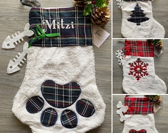 Gepersonaliseerde kerstsok, huisdierkous, kattenkous, hondenkous, gepersonaliseerde kous, gepersonaliseerde huisdierkous, kerstzak