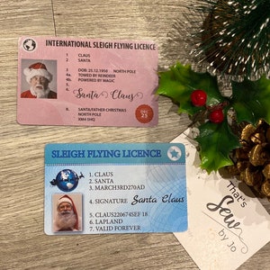 Santa es lost Schlitten Fliegende Lizenz, Schlittenfluglizenz, internationale Schlittenfluglizenz, Vater Weihnachten, Weihnachtsabend Box Geschenk