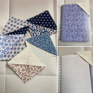 Corner Book Mark Personalised Gift Many Fabrics to Choose