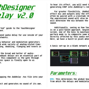 Componente TouchDesigner DubDelay Audio Delay