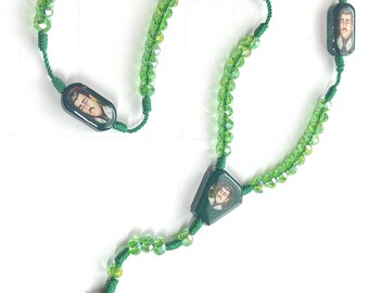 Jesus Malverde rosary necklace