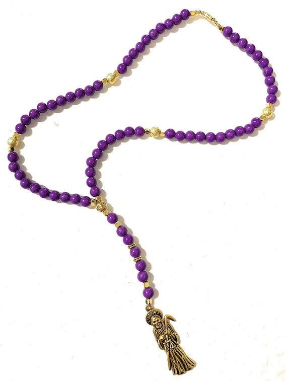 Acrylic Holy Death's Necklace Rosary Style. Collar De La | Etsy