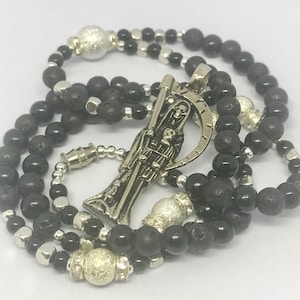 Santa Muerte rosary necklace