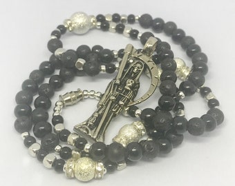 Santa Muerte rosary necklace