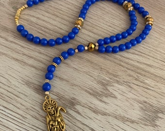Acrylic Holy Death's Necklace, Rosary Style.