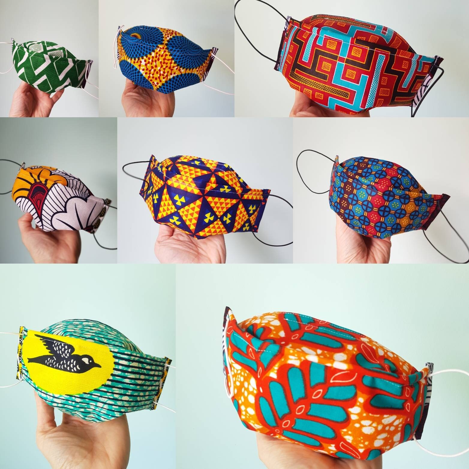 African triple layer Fabric Face Masks