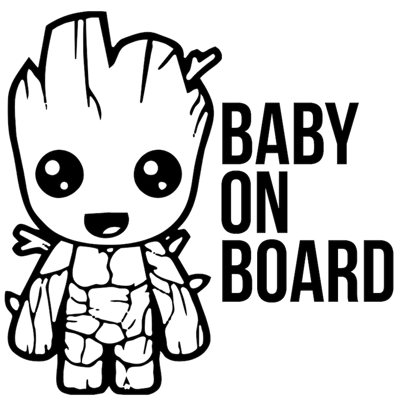 Download SVG Car Decal Cut File Baby Groot Baby On Board | Etsy