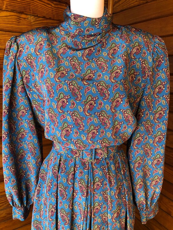 Floral Midi Dress, Paisley Dress, 80s Dress, 40s … - image 5