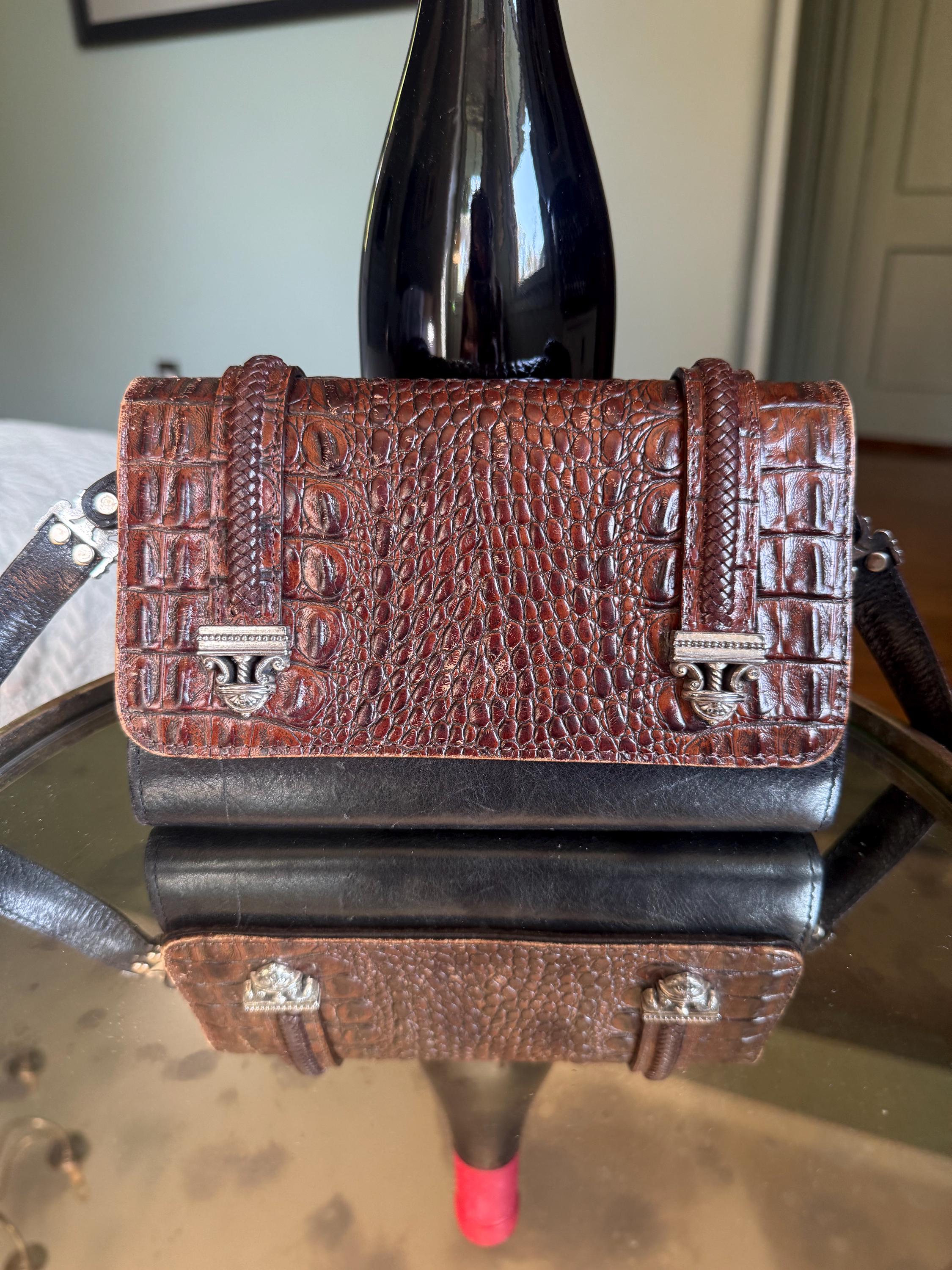BRIGHTON Embossed Leather Alligator pattern Silver tone Buckle and Tip​ Brighton Alligator - Etsy main image 3