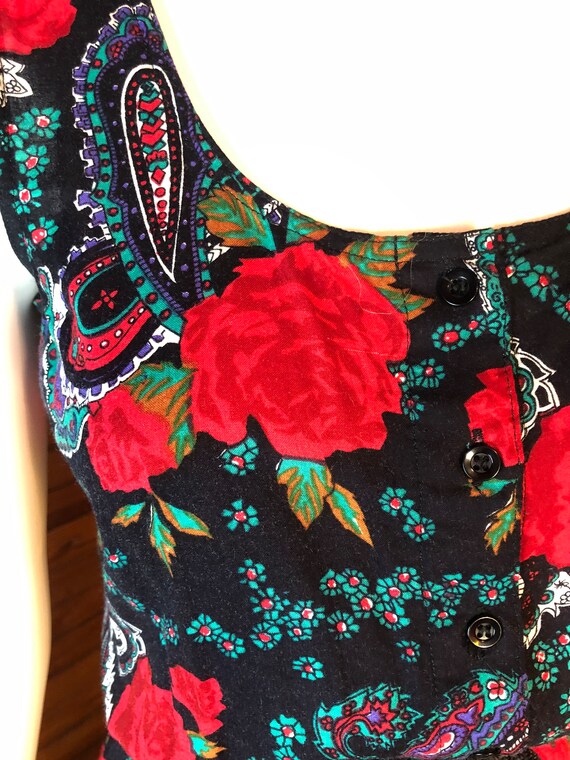 Floral Midi Dress, Paisley Dress, 80s Dress, 40s … - image 3