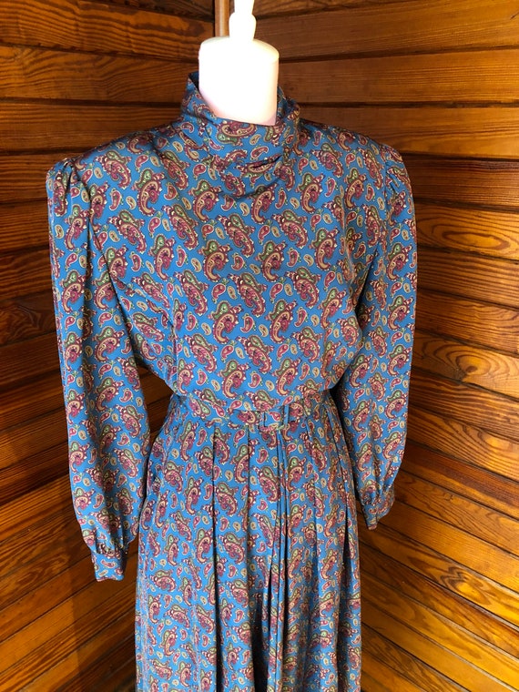 Floral Midi Dress, Paisley Dress, 80s Dress, 40s … - image 3