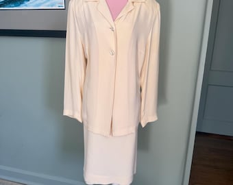 Abito in seta, abito anni '80, abito in seta giallo, abito elegante anni '80, abito in seta, abito in seta / taglie forti, XL, taglia 14