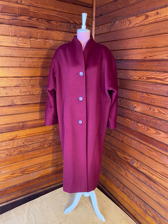 Wool Coat, Vintage Wool Coat, Oversized Overcoat,… - image 2